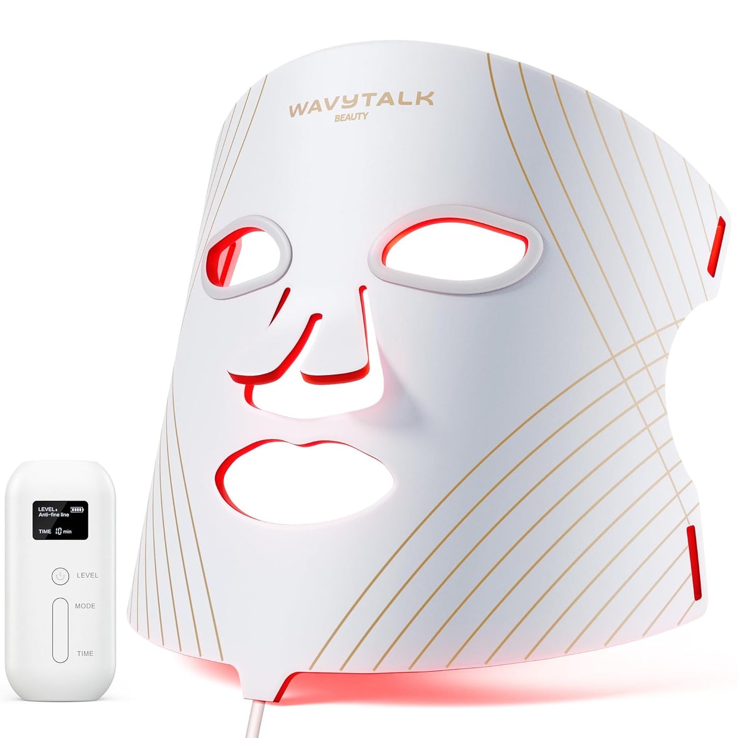 wavytalk Red Light Therapy Mask for Face, Glow Time LED Face Mask